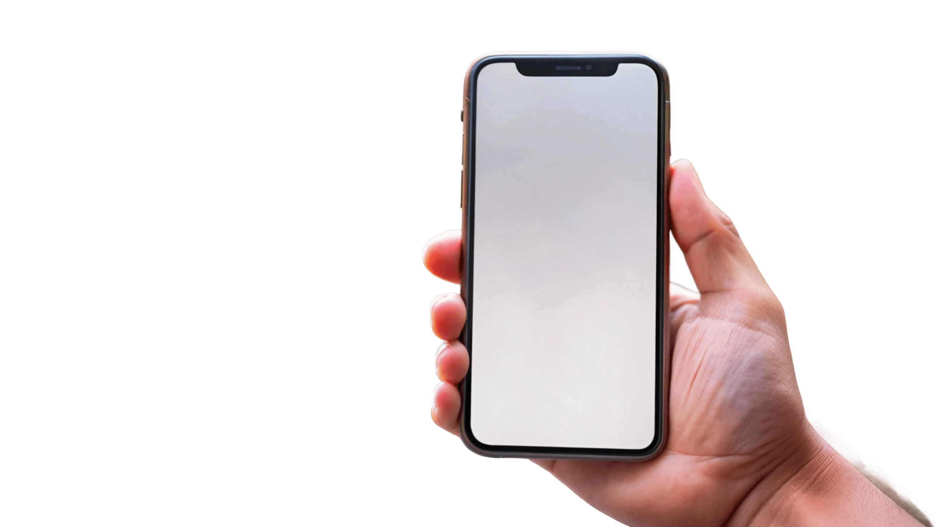 Hand holding mobile app